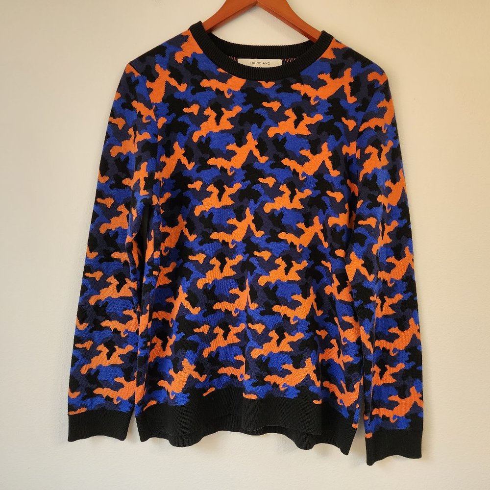 Trendiano, Men's Knit Camo Sweater, Japan Designer, Size XL, Casual, Outdoor